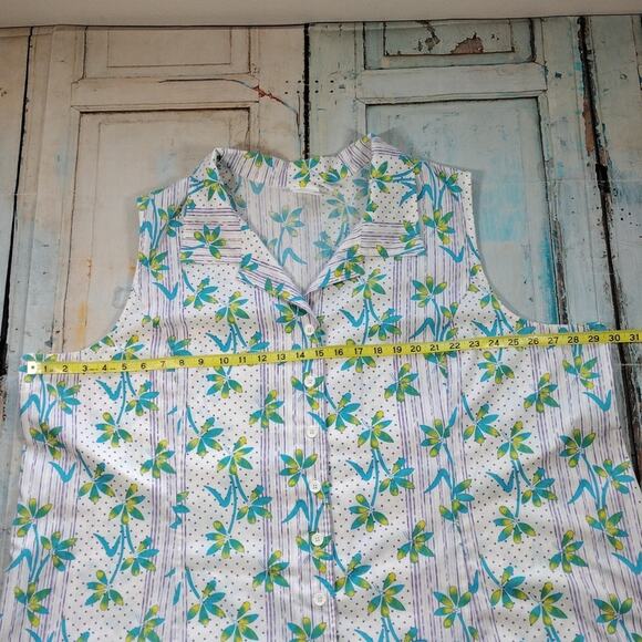 Lane Bryant Blue Green Floral Flowy Midi Button Down Plus Size Summer Dress 34W - Picture 3 of 10